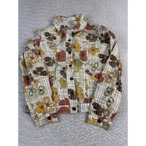 Susan Bristol Jacket‎ Womens 12 Multicolor Floral Print Button Front Pockets